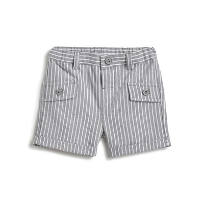 Boys Medium Grey Striped Shorts
